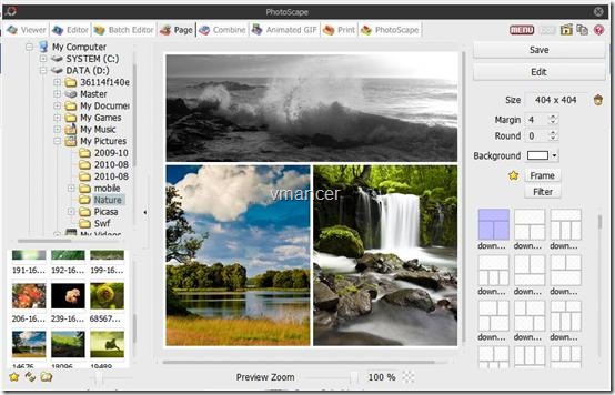 photoscape - setting layout for printing