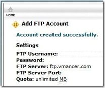 cpanel - create FTP account