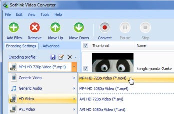 Sothink Video Converter - support HD Video