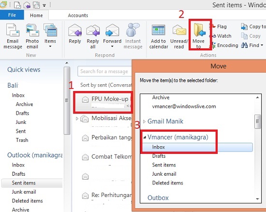 Windows Live Mail - move or copy