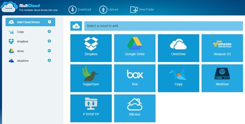 MultCloud: variety of free storage with one management