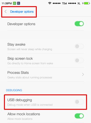 Turn off USB debugging